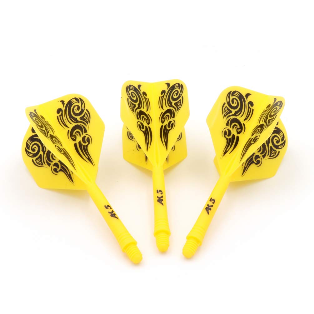 CUESOUL ROST Integrated Dartpfeile Schäfte Shafts and Darts Flights Standard Shape,Set of 3 pcs Unique Designed Pattern(CSAK-57XFY)