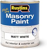 Rustins Masonry Paint White 500 ml - Exterior Weather Resistant
