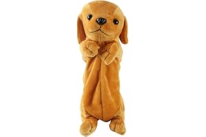 Pencil Case, Cartoon Golden Retriever Dog Shaped Plush Animal Pencil Bag, Large Capacity Multifunctional Makeup Cosmetic Bag 