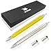 Screwdriver Pen Tool Gadget Set - Sturdy Aluminum Stylus Pen - Ruler (cm/inch/scale), Ballpoint Pen, Level Gauge, Stylus, Phillips & Flathead Screwdriver - Gift Boxed with 4 Ink Cartridges