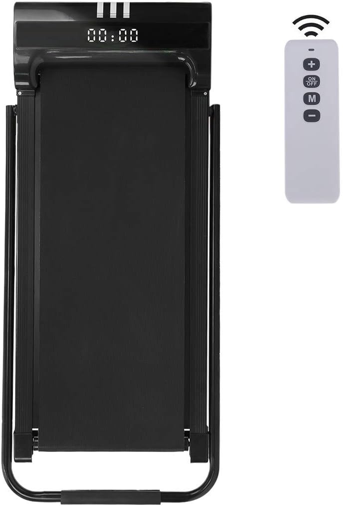 INiubi Touchable LCD Display Screen Folding Under-Desk Walking Treadmill Jogging Exercise Fitness Machine for Home Gym(Black)