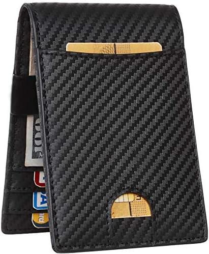 JM Mens Bifold Wallet Money Clip RFID Blocking Travel Wallet Credit Card Holder