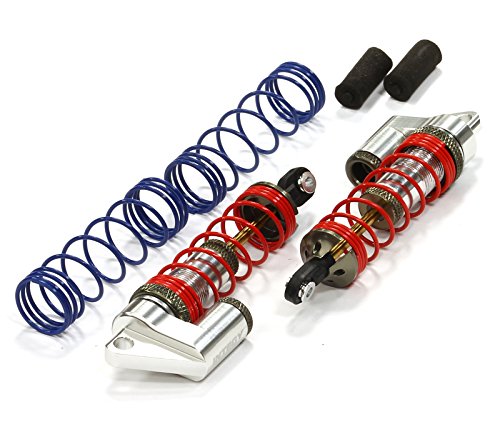 Integy RC Model Hop-ups T7963SILVER MSR9 Front Piggyback Shocks for Traxxas 1/10 Stampede 2WD Rustler 2WD Slash 2WD