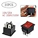 URBEST 10 Pcs KCD4 DPST ON-Off 4 Pin Rocker Boat Switch 16A/20A AC 250V/125V for Car, Motorcycle