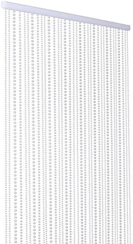 ShopWildThings Beaded Curtain Pearls White Acrylic by ShopWildThings