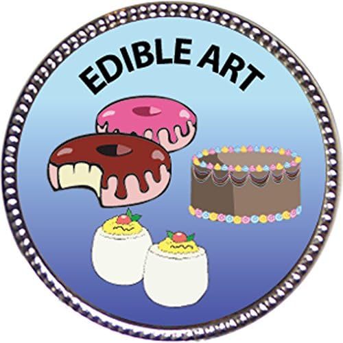 Edible Art Award, 1 inch dia Silver Pin "Culinary Arts Collection" by Keepsake Awards