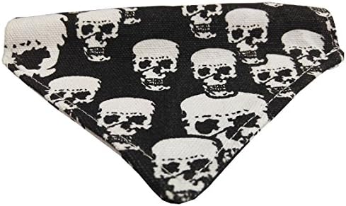 Pets Accessories Soft Suede Collar Bandana Triangle Bibs Scarfs for Cats and Dogs Adjustable (Halloween skull Pattern, S)