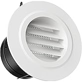 Hon&amp;Guan 3 in Soffit Exhaust Vent, Dryer Vent Cover Round 3 Inch Vent Cover with Built-in a Fly Screen for Bathroom Office Home (&oslash;75mm)