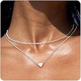 QEIFC Gold Necklaces Stack for Women, Silver Layered Cute Dainty Bow Heart Pendant Stackable Necklace Simple Stainless Steel Small Thin Chain Choker Necklaces Jewelry Set