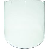 MSA V-Gard Visor, One Size, Clear, Chemical &amp; Splash, Propionate, Molded | 9.25" x 18" x 0.98", Extra Thick Barrier, Extended Coverage, Heavy Duty, Replaceable Eye Protection for Hardhat 10115851