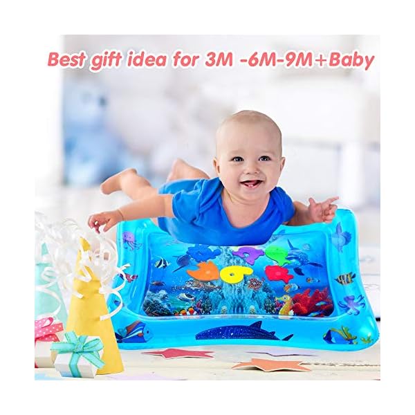 VATOS Tummy Time Water Mat Inflatable Baby Water Play Mat for Kids Perfect Sensory Toys for Baby Early Development…