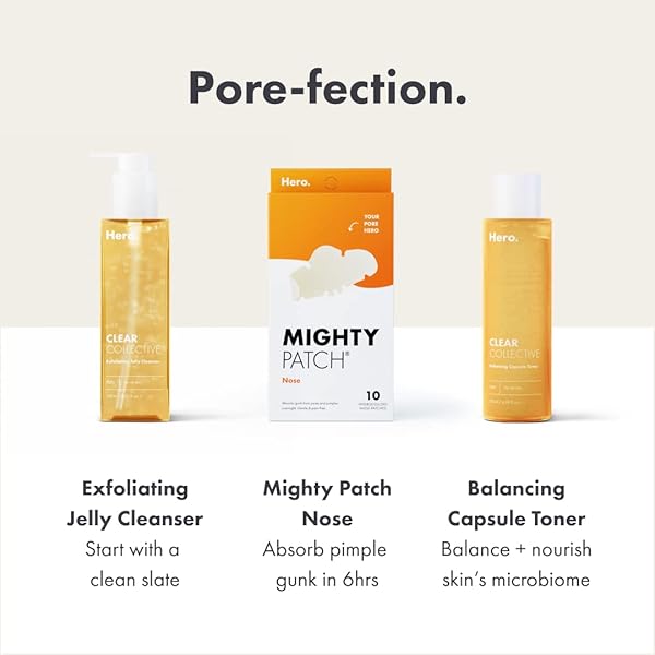 MIGHTY PATCHES FOR NOSE PORES FROM HERO COSMETICS – XL HYDROCOLLOID PIMPLES, ZITS AND OIL – DERMATOLOGIST-APPROVED OVERNIGHT PORE STRIPS TO ABSORB ACNE NOSE GUNK (10 COUNT)