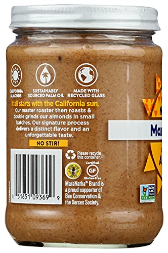 MARANATHA NATURAL CRUNCHY ALMOND BUTTER, NO STIR, 12 OUNCE JAR