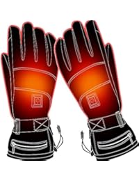Electric Battery Heated Gloves for Women Men,Touchscreen Texting Water-resistant Thermal Heat Gloves,Battery Powered Electric Heated Ski Bike Motorcycle Warm Gloves Hand Warmers,Winter Thermo Gloves