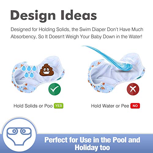 5 Leekalos+Adjustable+Reusable+Diapers+Swimming