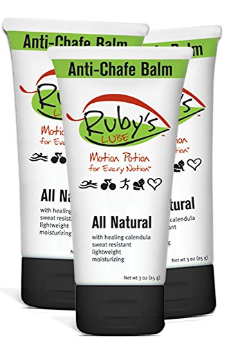 Ruby's Lube All Natural Anti-Chafe, Anti-Blister Balm | Made in USA | Water and Sweat Resistant | Formulated and Tested by an 8 Time Ironman Winner - 3 oz (Pack of 3)