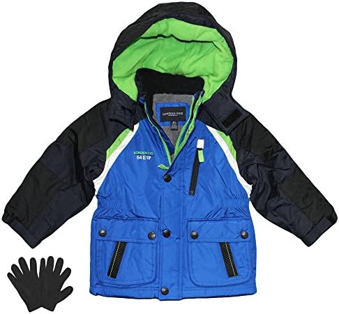 London Fog Boys Midweight Winter Jacket with Fleece Lining and Gloves Blue 7