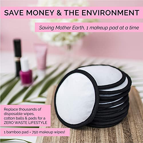 16 Black/White Reusable Makeup Remover Pads Reusable Cotton Rounds for Toner Reusable Cotton