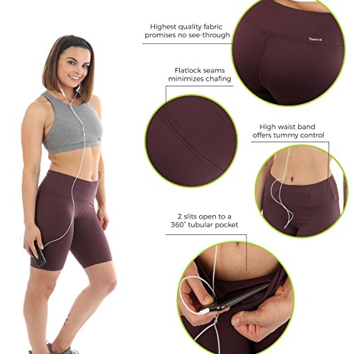 Yoga Shorts Active Long Shorts, Women's Plus Size Workout Bike Running Long Shorts - Thumbnail 3