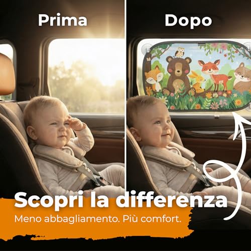 Caramaz Sun Protection for Children with UV Certificate, 2 Pieces 51 x 31 cm Wood