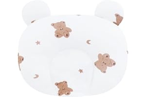 Breathable 0-12 Months Ergonomic Head Stroller and Sleeping Polyester Cotton Toddler Cushion Newborn Head Pillow