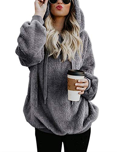 Romanstii Womens Sherpa Hoodie Sweatshirts Hooded
