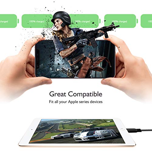 iPhone Lightning Charger Fast Charging Cord 5Pack [3/3/6/6/10 FT] High Speed Data Sync Transfer USB Cable Compatible with iPhone Xs MAX/XR/X/8/7/Plus/6S/6/SE/5S/5C/Mini/Air/Pro and More - Thumbnail 2