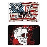 Naanle American Flag Skull Refrigerator Magnets