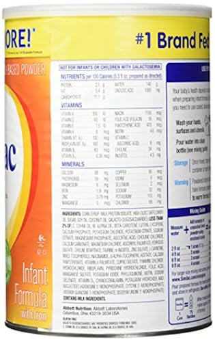 Nutrition Facts Kirkland Brand Formula Kirkland Signature Similac