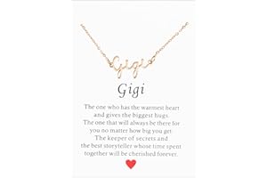 kaisinse Grandma Necklace Nanny Gift Heart Cutout Letter Nana Gigi Mimi Necklace Gift for Grandma from Grandchild with Message Card