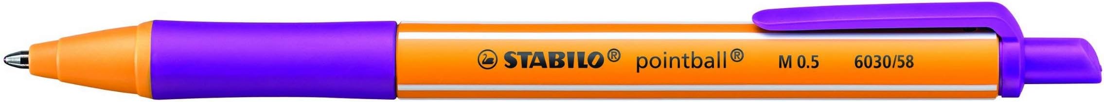 STABILO 'POINTBALL' RETRACTABLE BALLPOINT PEN LILAC INK (SINGLE PEN)