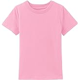 COSLAND Boys' 100% Cotton Heavyweight Short Sleeve Crewneck T Shirt