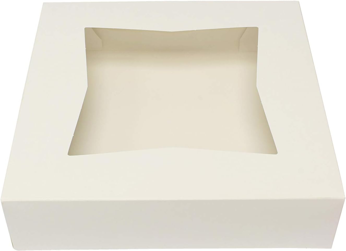 SpecialT Easy Popup Pie Boxes with Window 10x10x2.5 Inch White Bakery Boxes Pie Containers Disposable Baking Boxes 200pk