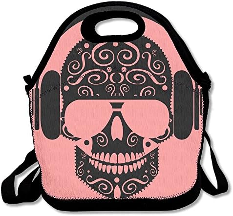PengYou Skull Listen To The Headse Lunch Tote Bag Lunchbox With Adjustable Shoulder Strap For Work Kids Women Men