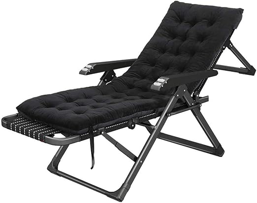 MGE Folding Sonnenliegen Schwarz Patio Liege for Erwachsene |Reclining