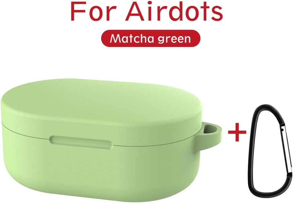 ASKCUT for Xiaomi Redmi AirDots Charging Case, Silicone Case Cover Keychain for Redmi AirDots with Carabiner, Girls Boys Kids Women Gift Soft Full Protective Skin Cases