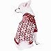 Blueberry Pet Let It Snow Classic Ugly Christmas Holiday Snowflake Pullover Hoodie Dog Sweater in Red and White, Back Length 10