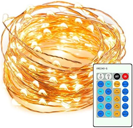 Led String Lights, Acevery 33ft 100LED Copper Wire String Lights Dimmable with Remote Control, Waterproof, LED Rope Lights for Indoor Outdoor, Party, Wedding, Christmas (Warm White)
