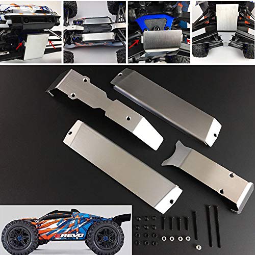 Raidenracing Stainless Steel Front Rear Skid Plate Battery Protector for Traxxas 1/10 E-REVO 2.0