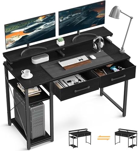 سعر ODK Computer Desk 40 Table: Office Desk with Drawers & Wood Storage ...