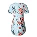 VOKY Women Short Sleeve Floral Print T-shirt Tee Blouse Tops