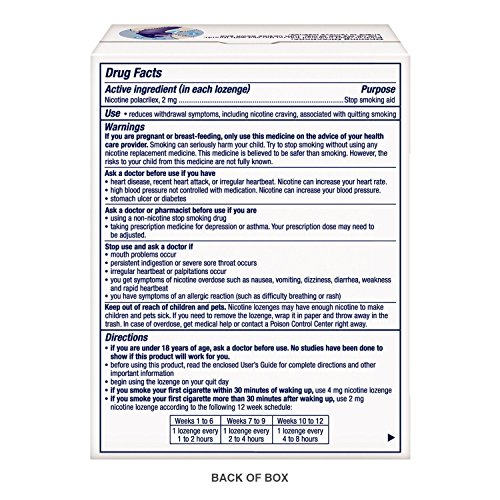 Mini Nicorette Nicotine Lozenge Stop Smoking Aid, 2 mg, Mint Flavored Smoking Cessation Product, 81 Count