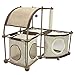 Kitty City 2 Hideaway Sections and Rounded Top with Toy Cat Condo Duplex, Tan
