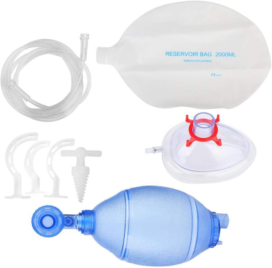 Cosiki First Aid Kit,Simple Breathing Tool, Adult PVC Silicone Mask with Oxygen Tube