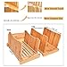 Kinwell Nature Bamboo Foldable Bread Slicer with Crumb Catcher Tray + 20 Bread Bags for Homemade Bread & Loaf Cakes, Thickness Adjustable,Thick & Thin Slices 1/3