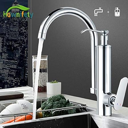 JYHW Jabón de cromo con grifo Diseño de doble uso grifo de fregadero de