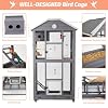 Image showcasing Gowoodhut Outdoor Bird Cage Large, Wooden Flight Aviary with Perches ...