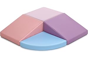 SUMBABABY Climbing Foam Blocks for Toddlers: PU Leather Foam Blocks for Kids Active Play - Toddler Climbing Toys Indoor - Durable Playground Gym Preschool Toddler Toys for Boys and Girls (Purple/Pink)