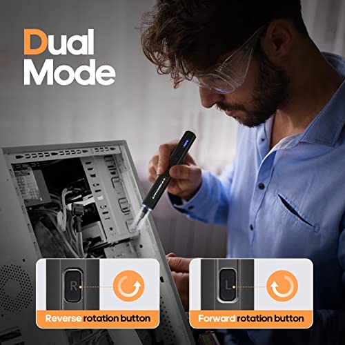 102 in 1 Electric Screwdriver, AM ARROWMAX Cordless Precision Screwdriver Set with 96 Magnetic Bits, Rechargeable Portable Electronic Screwdriver Set for Phone Laptop Camera Watch (MINI PLUS Black)