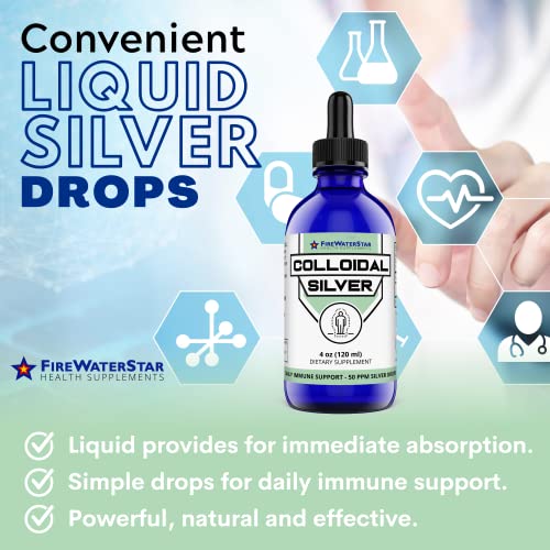 Colloidal Silver 4oz 60 Servings (2 Month Supply) Clear Silver
